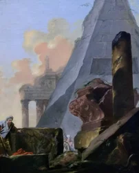 Saksa: Ruinen mit Pyramide
French: Ruines avec la pyramide de Sextius
