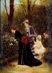 Puutarhassa. Jean Beraud