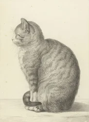Istuva kissa, vasemmalla. 1815