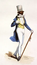 Mulatti Ranskan Antilleilla, noin 1850 (kaiverrus).