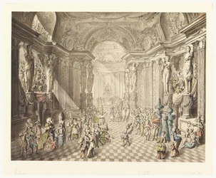 Piirustus, Näkymä naamiaistanssiaisiin, 1770-80