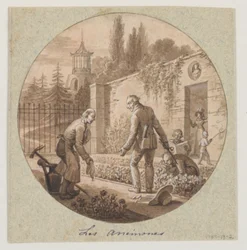 Suunnittelu maalatulle posliinilautaselle, Les Anémones (Anemones) Service de la Culture des Fleursille (kukkien viljelypalvelu)