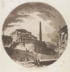 Näkymä Rotundalle ja portaat Tiberillä, 1766.