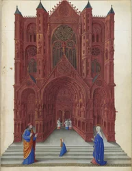 Très Riches Heures du duc de Berry - Neitsyt Marian esittäytyminen Jerusalemin temppelissä folio 137r.