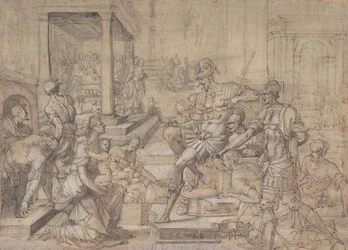 Amya vetoaa Faustukseen pyhän äidin huoltajuudesta, noin 1543.