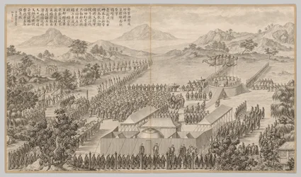 Palkinnot kenraaleille ja upseereille uiguurien tukahduttamisessa..., c. 1765-1774, runo vuodelta 1760.
