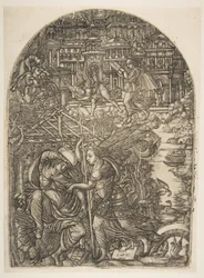 Enkeli näyttää Pyhän Johannes Uuden Jerusalemin, Apocalypse.n.d.