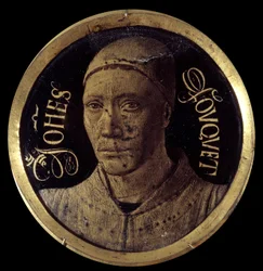 Omakuva Notre-Dame de Melunin diptyykistä. Jean Fouquet