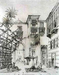 Sisäpihan sisäpiha, Kairo, teoksesta "Art and Industry", julkaisija Delatre, Paris