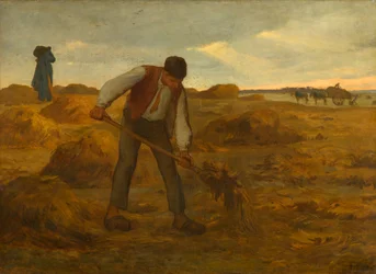 Talonpoika levittämässä lantaa, 1854-1855
