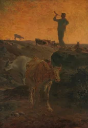 Lehmien kutsuminen kotiin, n. 1872.