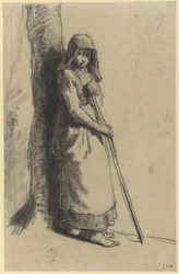 Study for Shepherdess at Rest (kynä paperille)