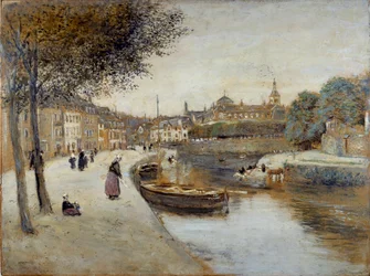 Kanava Quimperléssä. Jean-François Raffaëllin (1850-1924) maalaus, 1900-luku. Musée des Beaux-Arts, Le Havre