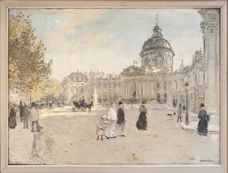 Institut de France Pariisissa noin 1898, Jean Francois Raffaellin (1850-1924) maalaus. Valokuvaus, KIM Youngtae, Pariisi, Musee Carnavalet.