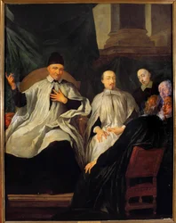 Saint Vincent de Paul (1581-1660) Kirkkokunnan puheenjohtaja Jean Francois de Troyn (1679-1752) maalaus 1600-luvun Pariisi, Saint Sulpicen kirkko