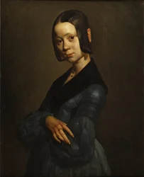 Pauline Onon muotokuva sinisenä