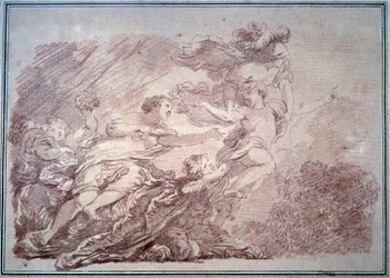 Jean Honore Fragonard (1732-1806) Minerve repii nuoren prinssin Volupte Sanguinesta 1774 Besancon, Musee des Beaux Arts