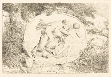 Nymfi Astride a Satyr (Nuori tyttö hajallaan satyrina)