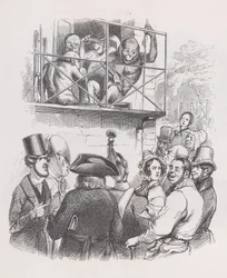 Orangutans from The Complete Works of Béranger, 1836.