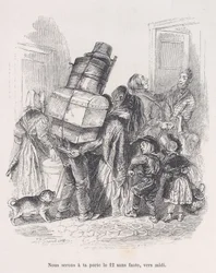 Olemme ovellasi epätoivoisesti keskipäivällä. Ihmiselämän pienistä kurjista, 1843.