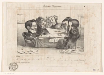 Karikatyyri ranskalaisista sensoreista Sensorit (otsikko esineessä) Parisiens Picturesques (sarjan nimi esineellä)