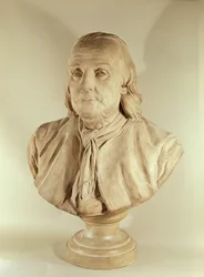 Benjamin Franklinin rintakuva (terrakotta)