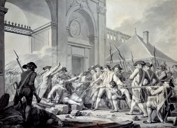 Nancyn tapaus: 31. elokuuta 1790 markiisi de Bouillé (1739-1800) käynnisti tukahduttamisen Nancyn varuskunnan sotilaita vastaan kapinakseen upseerejaan vastaan. Taistelu käytiin vartioaseman edessä Stainvillen portilla, jonka aikana