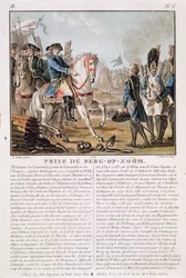 Berg-op-Zoomin valtaaminen, Alankomaat, 1747, kaiverrus Jean Baptiste Morret (fl.1790-1820), 1787