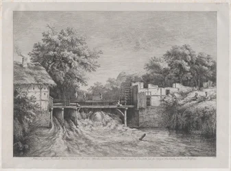 Vesimylly, Ruisdaëlin maalauksen mukaan, 1782.