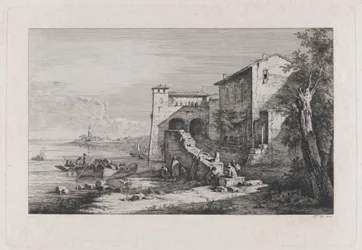 Näkymä vanhasta tullitalosta Roomassa, 1807.