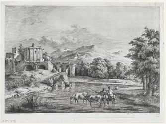 Näkymä Vestan temppelille, 1774.