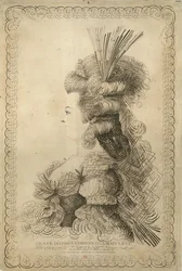 Muotokuva Marie Antoinettesta 1755-1793, Itävallan arkkiherttuatar ja kuningatar..., 1787.