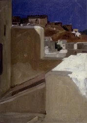 Lecomte du Nouyn (1842-1923), Tangerin näkymä kasbahille (kasbah) terassiltani