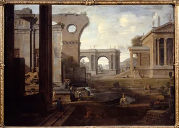 Muinaiset rauniot. Jean Lemairen maalaus (1598-1659)
