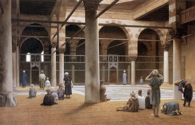 Interieur de mosquee en 1870 par Jean Leon Gerome Memorial taidegalleria Rochesterin yliopistossa