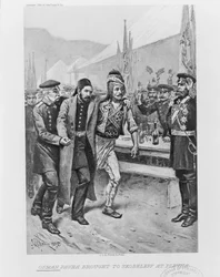 Osman Pasha tuotiin Skobeleville Plevnaan, n. 1895