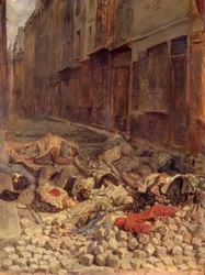Barrikadi Rue de la Mortelleriella, kesäkuu 1848 (muisto sisällissodasta), 1849