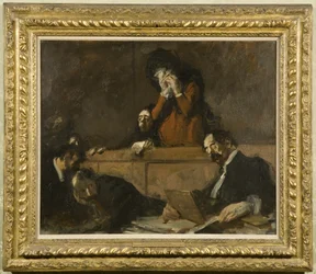 Oikeuskohtaus (Scenes des Tribunaux) 1909 (öljy kankaalle)