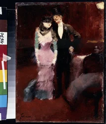 Naamioballin lähtö Pariisin oopperassa. Jean-Louis Forainin maalaus (Jean Louis Forain