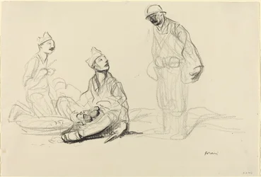 Sotilaat valmistamassa ateriaa, c. 19141919.