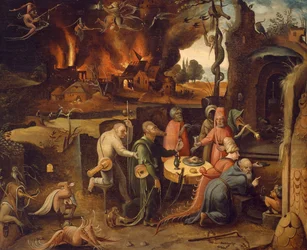 Pyhän Antoniuksen kiusaus, kirjoittanut Jan Mandyn (noin 1500-1560)