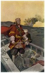 Muotokuva Walesin merirosvosta ja merirosvosta Henry Morganista (1635-1688) J N Marchandin (1883-1941) kuvitus teoksesta "Sir Henry Morgan Buccaneer" 1903
