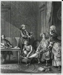 The Levee, kaiverrus Louis Michel Halbou (1730-n. 1809) 1781