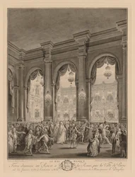 Naamiopallo annettiin Hôtel de Villessa 23. tammikuuta 1782.