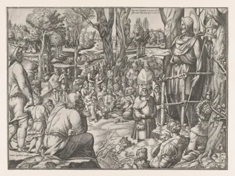 Pyhä Johannes saarnaa autiomaassa, 1535-1555.