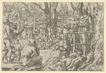 Pyhä Johannes saarnaa autiomaassa, 1535-1555.