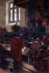 Anne du Bourg ja Henrik II Pariisin parlamentissa, 10. kesäkuuta 1559, 1893