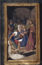 Lasaruksen ylösnousemus Lettres bâtardesista, noin 1490-1510