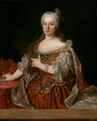 Itävallan Maria Anna (1683-1754) (Marie Anne) - Itävallan arkkiherttuattaren Maria Annan (1683-1754), Portugalin kuningattaren, muotokuva, noin 1729