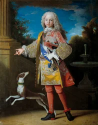 Asturian prinssin Ferdinand de Bourbonin muotokuva: Tulevaisuuden Ferdinand VI dit le Sage (1713-1759), Espanjan kuningas, Jean Rancin (1674-1735) maalaus. 1700-luku, Prado-museo Madrid - Ferdinand Bourbonin muotokuva, Asturian prinssi, edesmennyt Ferdinan
